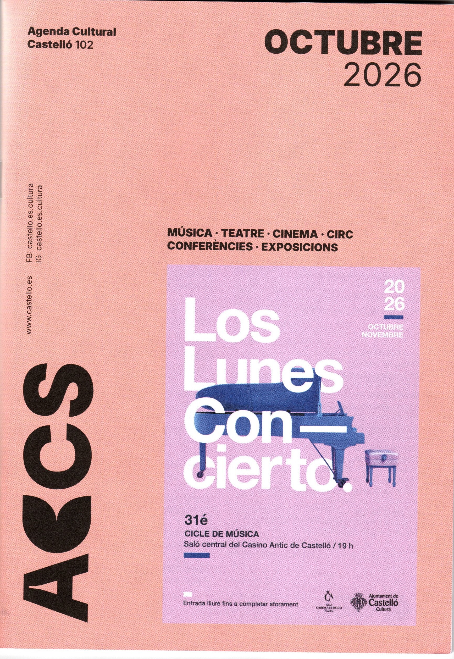 AGENDA CULTURAL DE CASTELLÓN OCTUBRE 2026